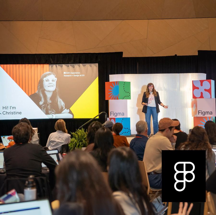 Christine Sheller presenting at a Figma event